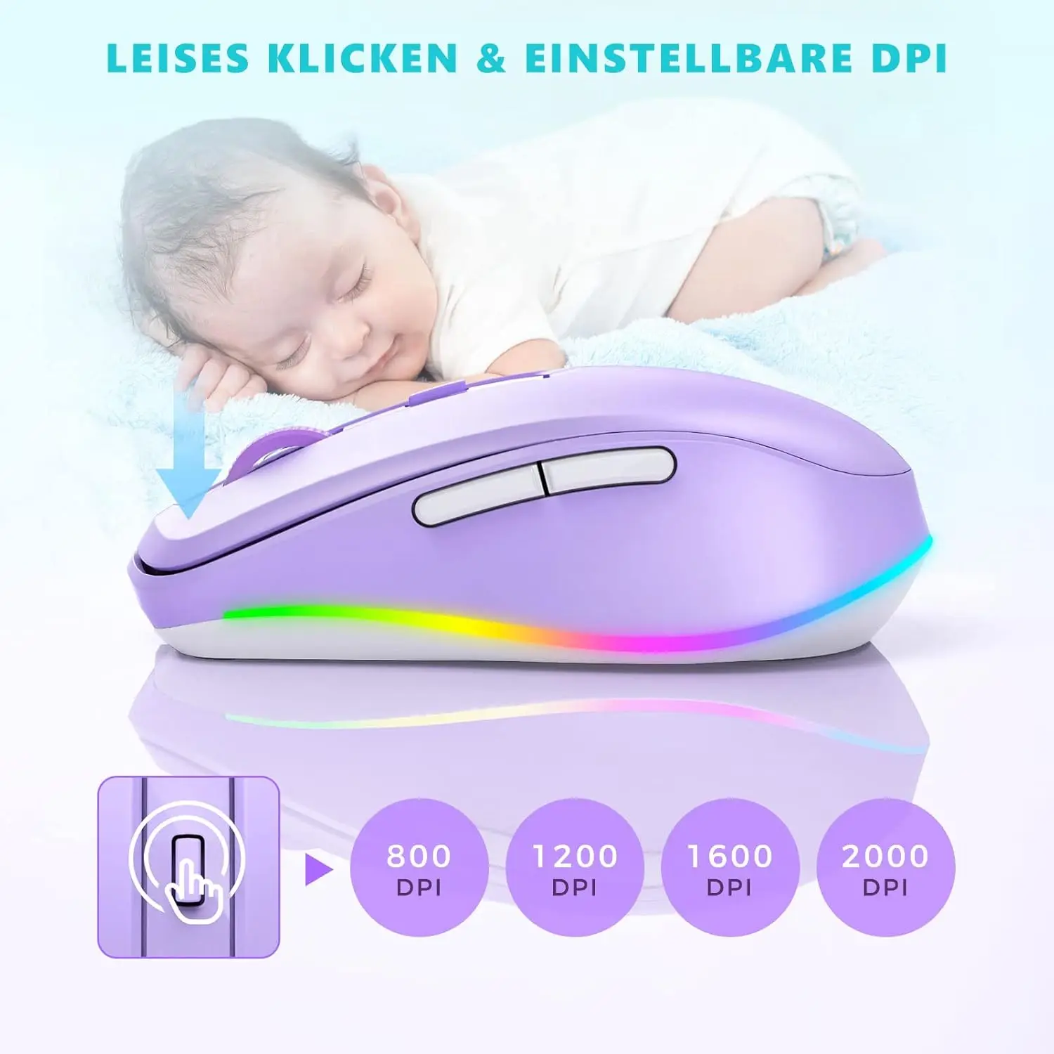 SEENDA Wireless Mouse Jiggler LED Rechargeable Moving Mouse Mover for Laptop with Undetectable Random Movement - Image 3