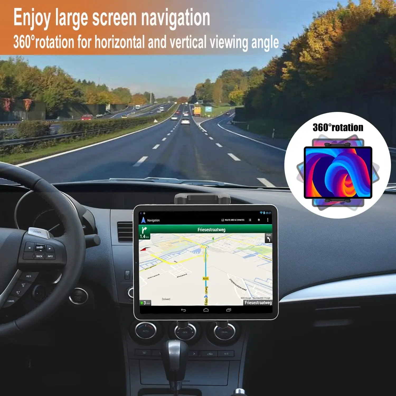 CD Slot Car Tablet Mount for 4-13in iPad & Phone Universal CD Player Tablet Holder with 360 Rotation for iPad 3-12.9 inch - Image 6