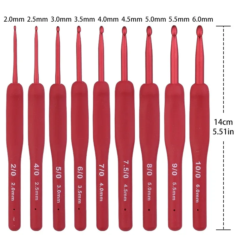 Colorful Soft Plastic Handle Alumina Metal Head Crochet Hooks Knitting Needles Set Knitting Tools Sweater Needles for Weave - Image 2