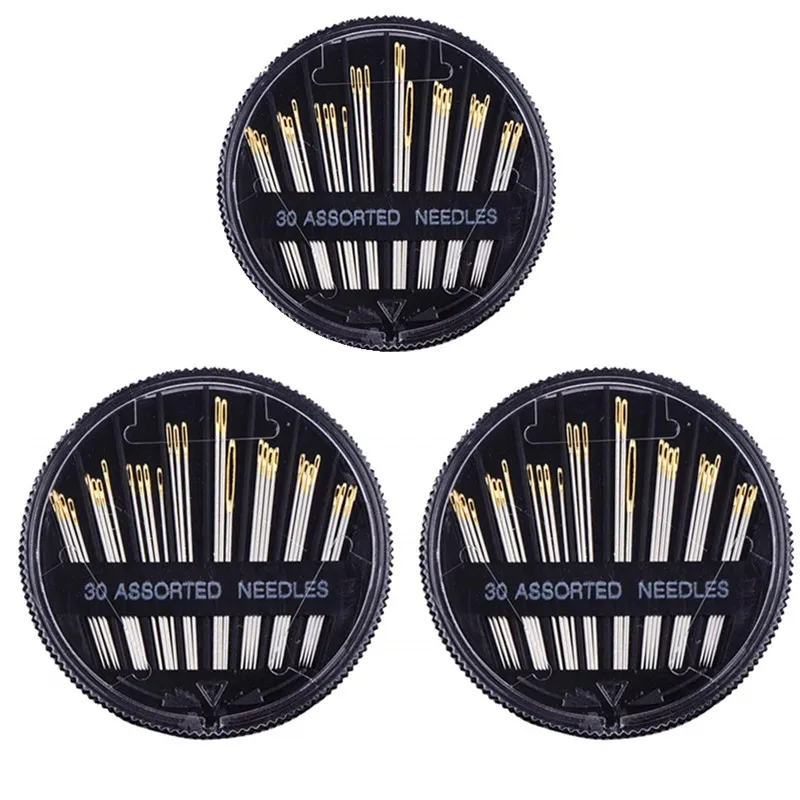 Hot sell 30PC/set 1set/3set Assorted Hand Sewing Needles Embroidery for Mending Craft Quilt Case 5BB5581