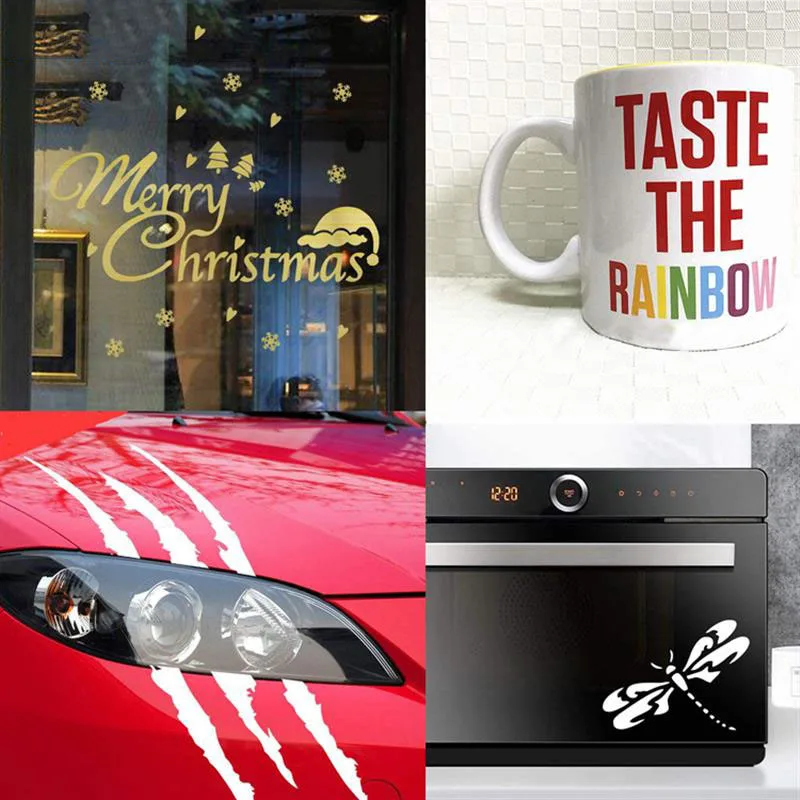 Multicolor Adhesive Craft Permanent Vinyl Roll Design Lettering Film Cup Glass Decal Sticker Xmas Card DIY Self-adhesive Film - Image 2