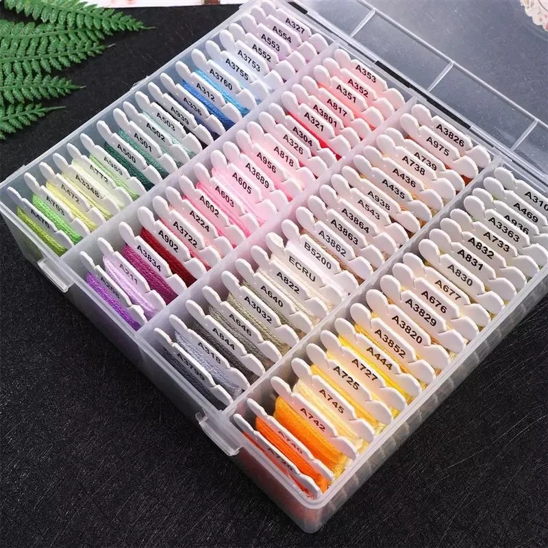 80 Color Embroidery Thread DIY Cotton Multi-Color Embroidery Yarn For Sewing Embroidery Thread Set With Organizer Box Threads - Image 5