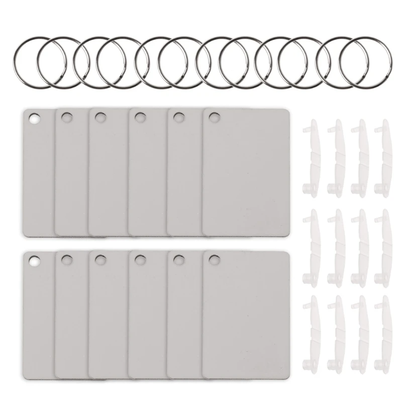 12Pc DIY Sublimation Wooden Hard Board Key Rings Double Printable White Blank MDF Key Chain Heat Transfer Jewelry Making - Image 9