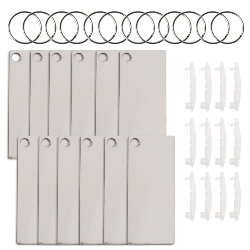 12Pc DIY Sublimation Wooden Hard Board Key Rings Double Printable White Blank MDF Key Chain Heat Transfer Jewelry Making - Image 8