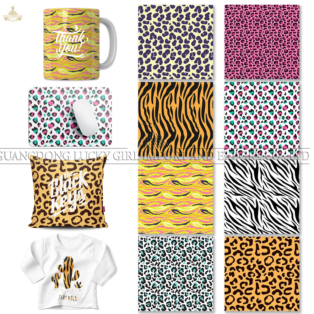 Lucky Goddness Leopard Animal Transfer Paper Ink Sheet 12x12" Pre-Printed Sublimation Paper Ink for Heat Mug Press T- Shirts DIY