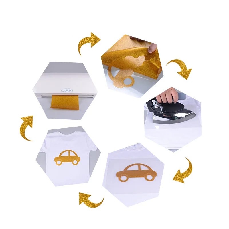 22 Colors Heat Transfer Glitter Vinyl Iron On For clothes Easy To Weed HTV Shirt High Elastic Decor Film Easy To Cut - Image 5