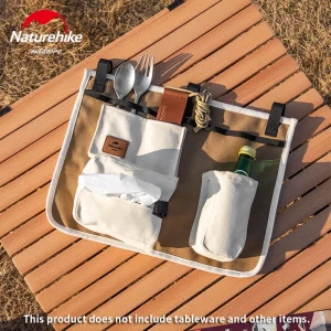 Naturehike Camping Trolley Hanging Bag Multiple Pockets Portable Tableware Canvas Cloth Storage Bag Picnic Utensils Accessories