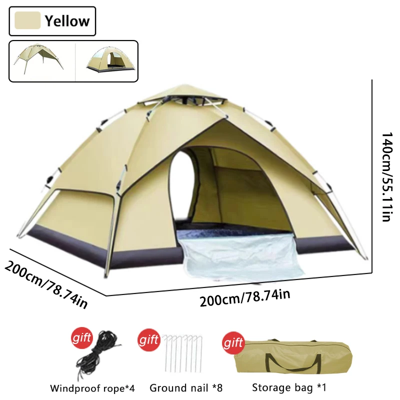 Outdoor Tent Camping Automatic Tent double-deck tents double door tent folding camping tent Waterproof Tents Outdoor fish tent - Image 7