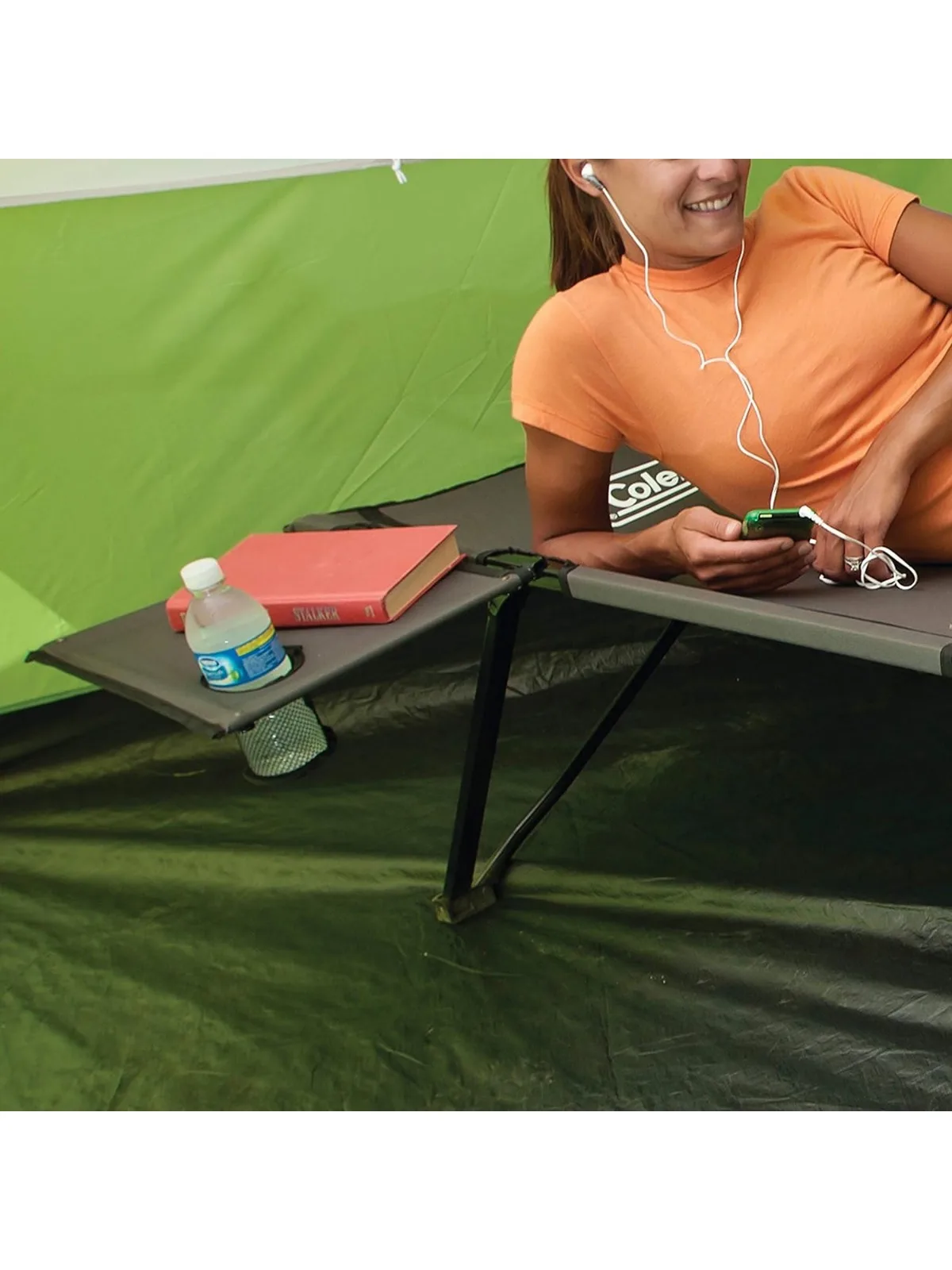 Pack-Away Camping Cot with Removable Side Table, Extra Wide Cot Fits Adults up to 6ft 6in or 300lbs Carry Bag Included - Image 6