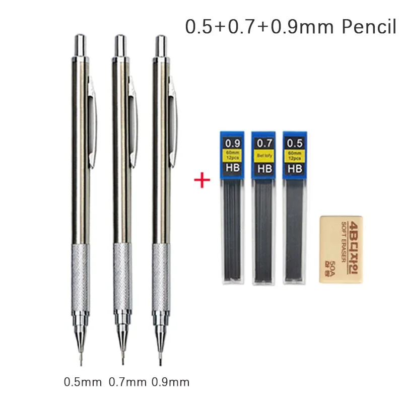 0.3 0.5 0.7 0.9 1.3 2.0mm Mechanical Pencil Set Full Metal Art Drawing Painting Automatic Pencil with Leads Office School Supply - Image 9