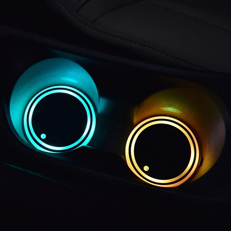 Luminous LED Car Cup Holder Pad Mat Coaster Colorful RGB Light USB Car Styling Atmosphere Lamp Lights Car Interior Accessories - Image 5