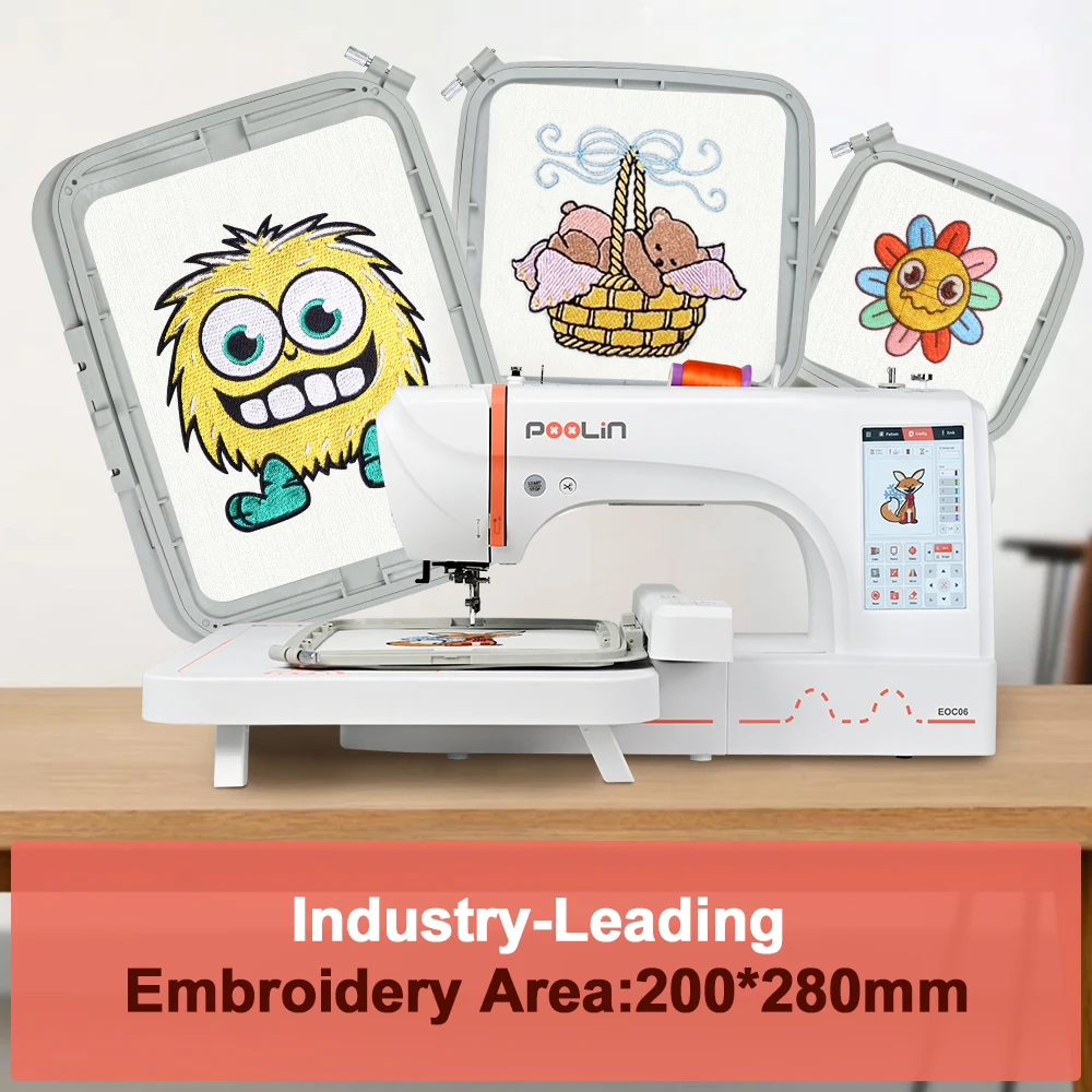 Poolin EOC06 New Home Use Computer Embroidery Machine Single Head Single Mini Portable Embroidery Machines - Image 3