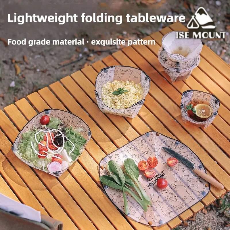 ISE MOUNT Outdoor 4 pieces ultra-light folding tableware set,portable bowl,plate,coffee filter funnel,water cup - Image 2