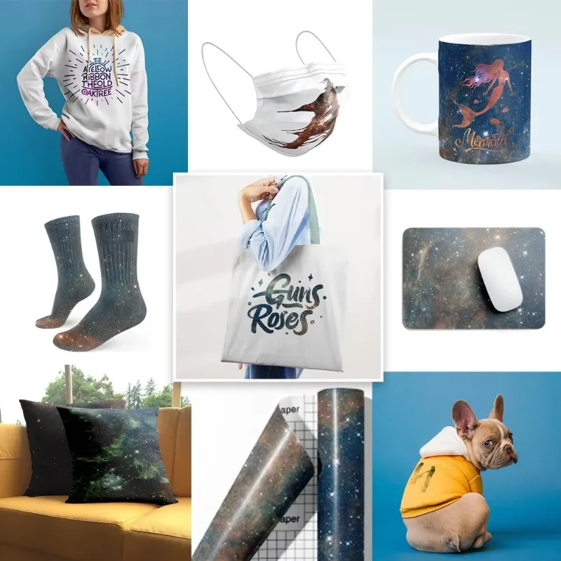 WOWOCUT 1 PCS Infusible Transfer Ink Sheet 12"X12" Starry Sky Sublimation Ink Sheet Heat Press Transfer Paper for T-shirt Bags - Image 4