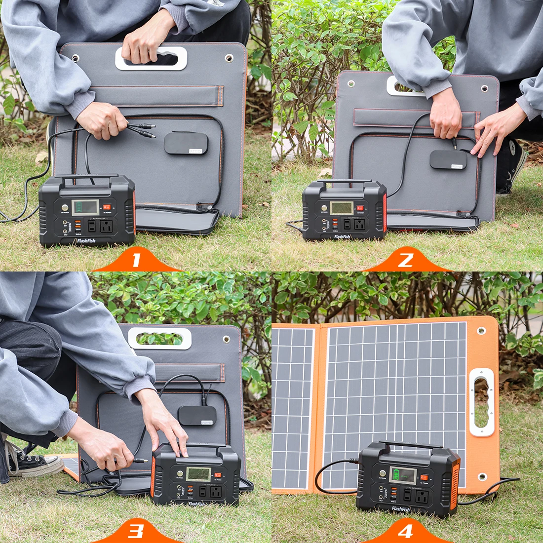 FF Flashfish 18V 60W Foldable Solar Panel Portable Solar Charger with DC Output USB-C QC3.0 for Phones Tablets Camping RV Trip - Image 3
