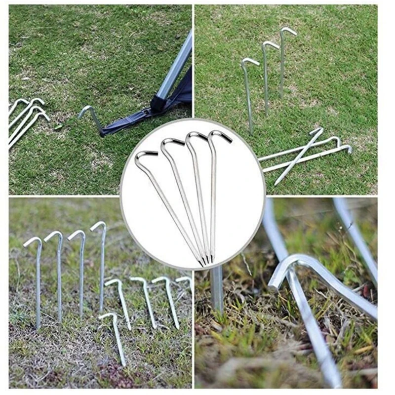 12 Pcs Metal Heavy Duty Camping Pegs Anchors Stakes Tent Canopy Stakes Durbable - Image 2