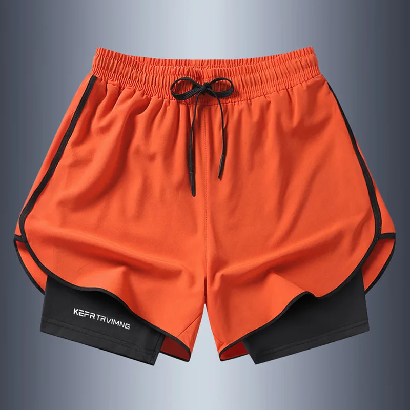 Men's Summer Hot-selling Anti-exposure Double-layer Sports Casual Shorts Running Fitness Three-quarter Pants - Image 6