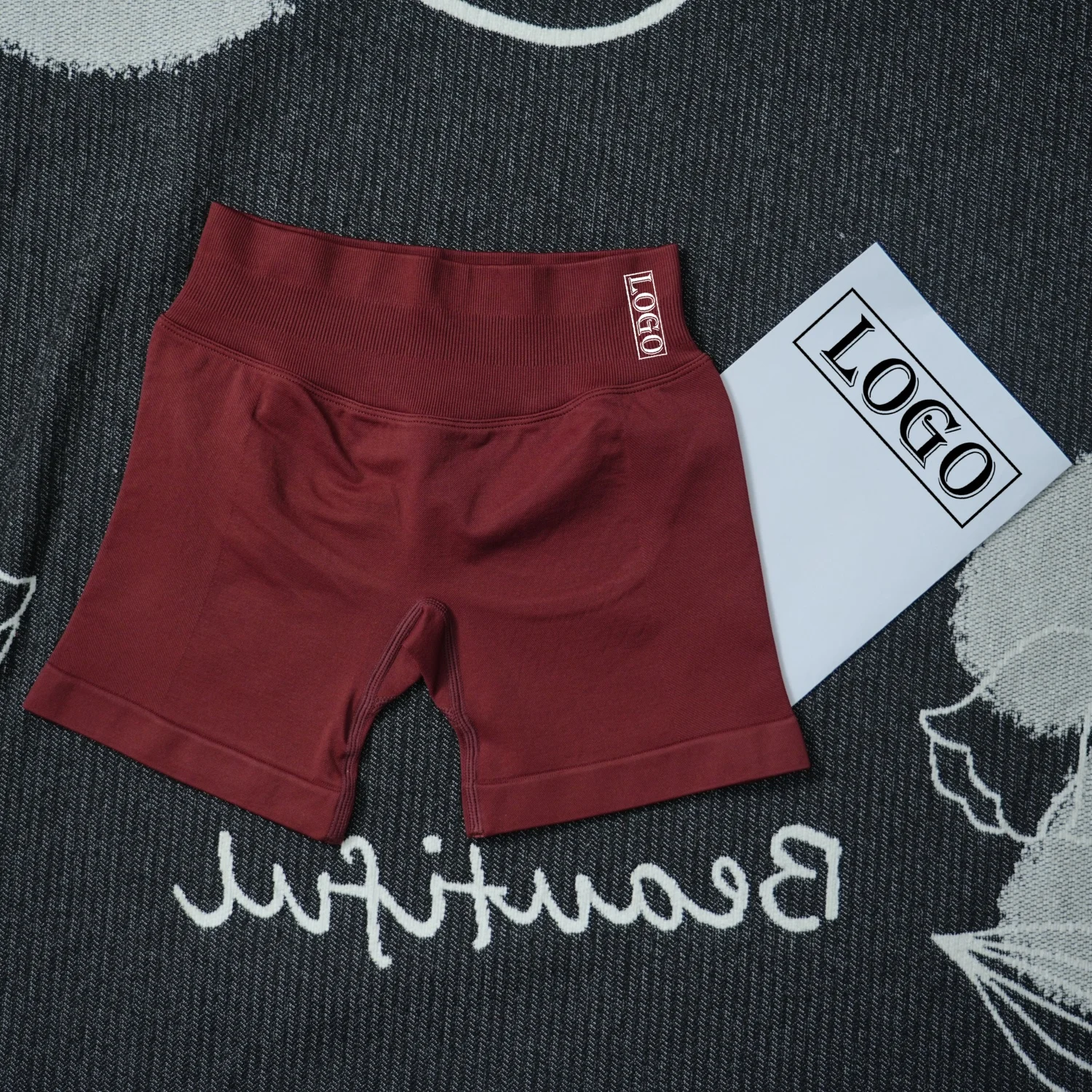 Yoga ShortsYogImpact Shorts with Logo 4.5'' Low Waist Seamless Scrunch Bum Gym Shorts Workout Biker Short Stretch Fitness Short - Image 15