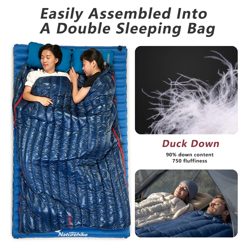Naturehike Camping Sleeping Bag Duck Down Ultralight Waterproof Splicable Portable CW280 CWM400 Sleeping Bags for Outdoor Hiking - Image 3