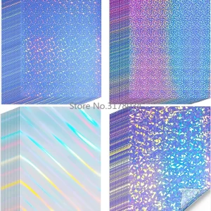 10Sheets Holographic Sticker Paper Vinyl Sticker Paper for Ink Jet Laser Printer Printable Adhesive Waterproof Dries Quickly
