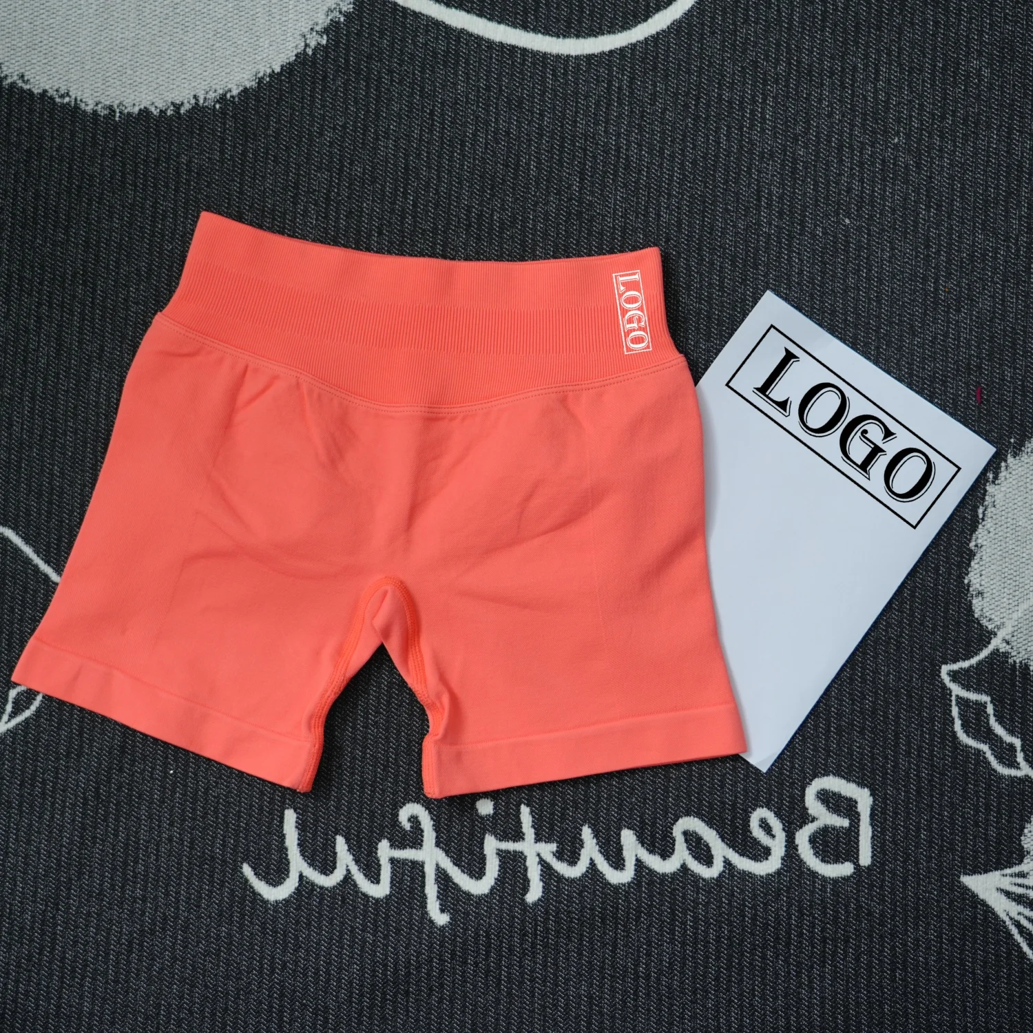 Yoga ShortsYogImpact Shorts with Logo 4.5'' Low Waist Seamless Scrunch Bum Gym Shorts Workout Biker Short Stretch Fitness Short - Image 10