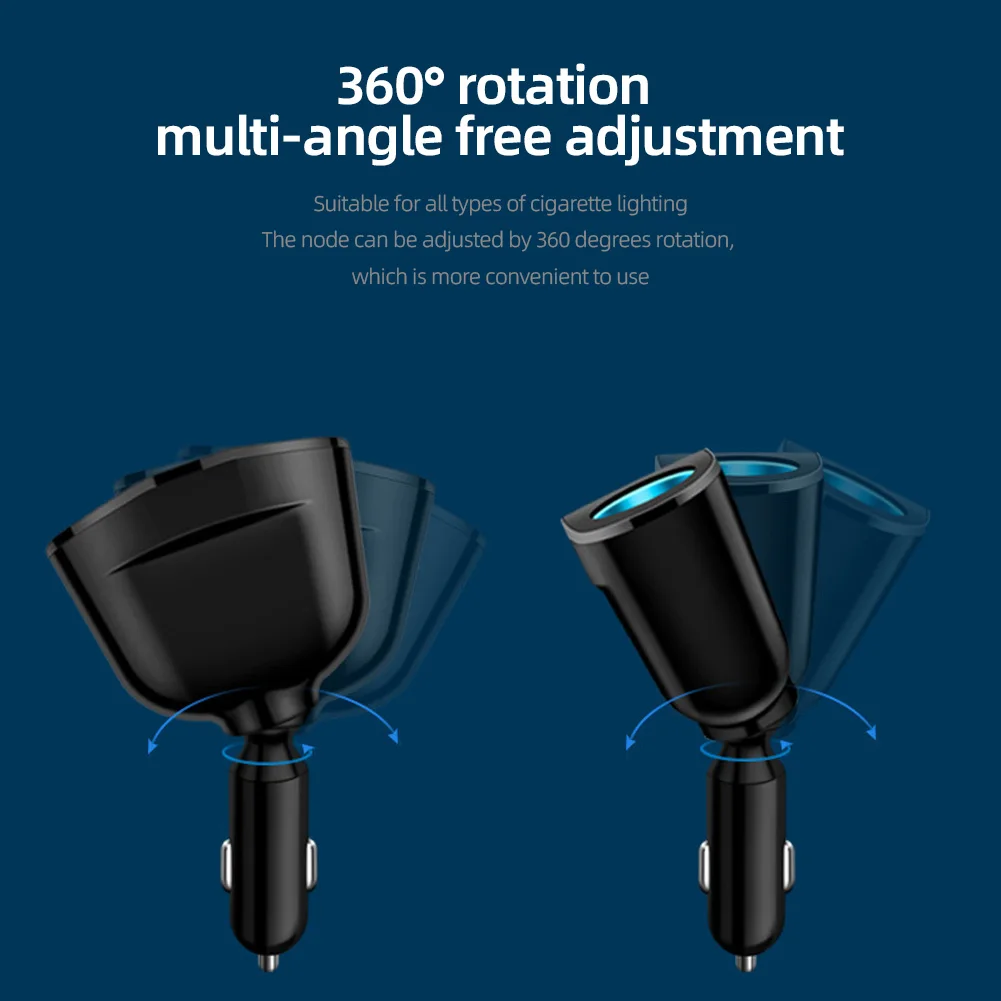 QC3.0 Car Charger 12V/24V Dual USB Power Adapter Car Cigar Lighter Socket Type-C+QC3.0+2.4A LED Display 120W Fast Car Charger - Image 4