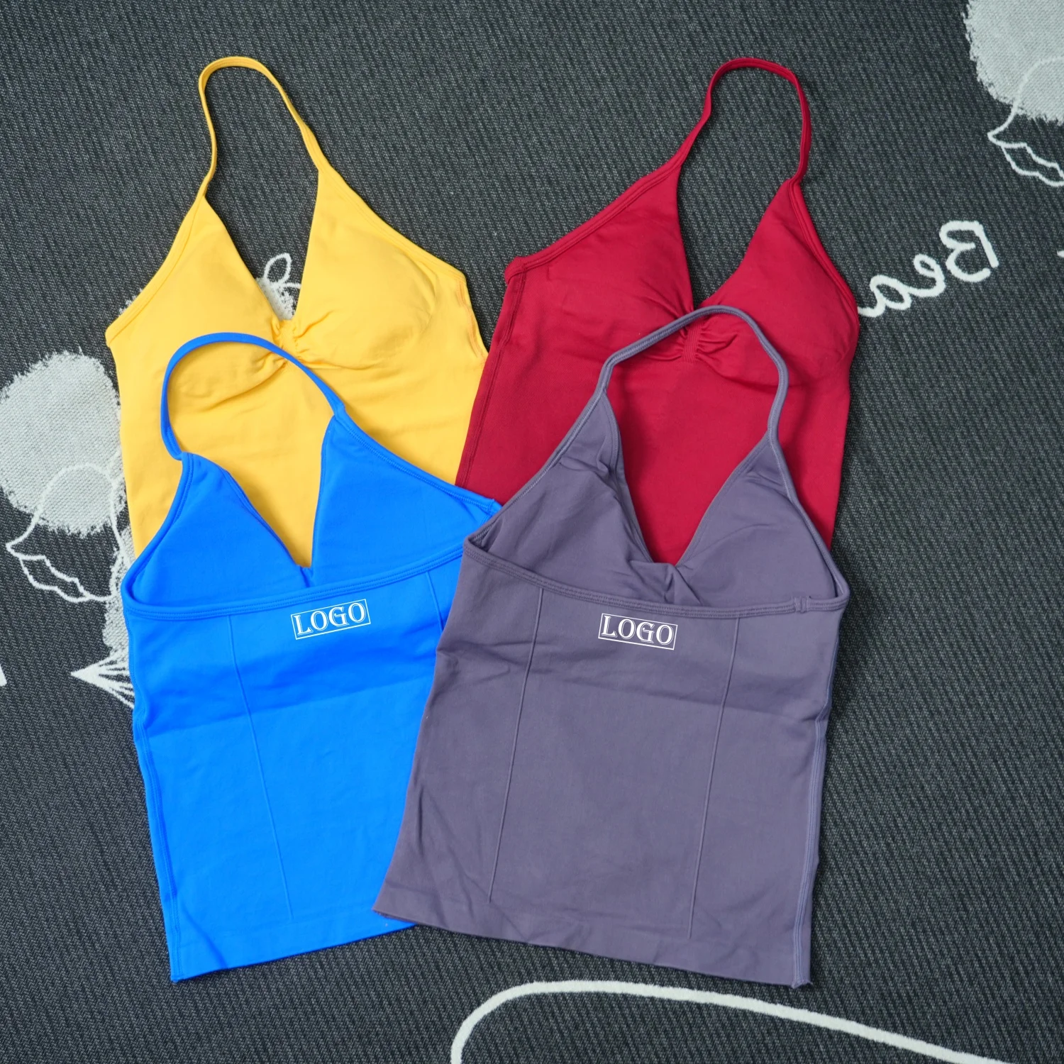 DF Yoga Impact Strappy Bra Gym Running Sling Underwear Ipmact Suspenders Exercise Seamless Bra Kneading Exercise Yoga Sports Bra - Image 4