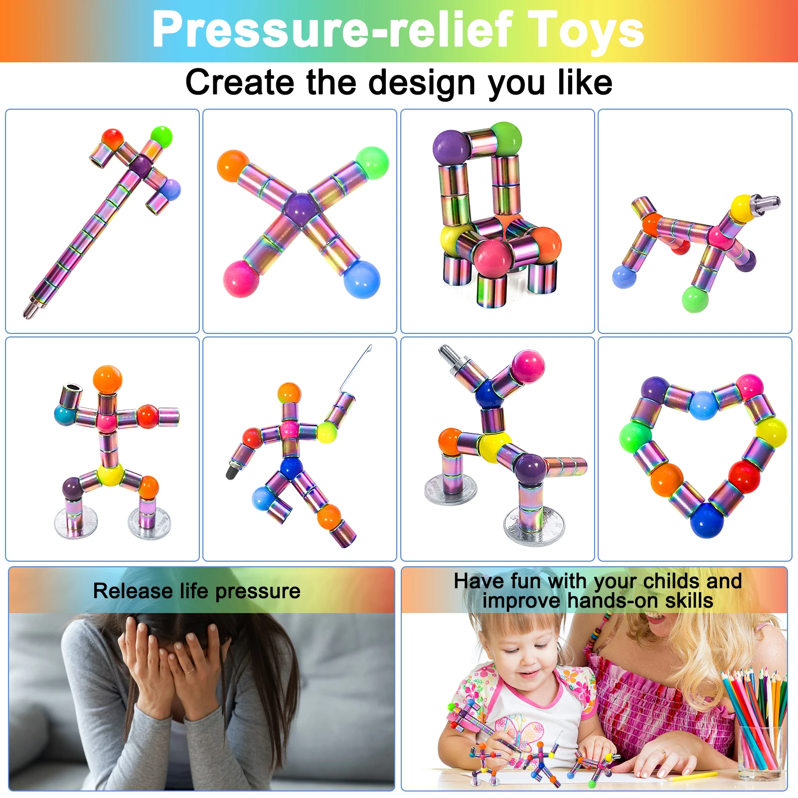 Fidget Magnetic Pen Toy, Magnet Polar Pen, Decompression Writing Pen for Anxiety Relief, Finger Spinning Gifts for kids and Teen - Image 4