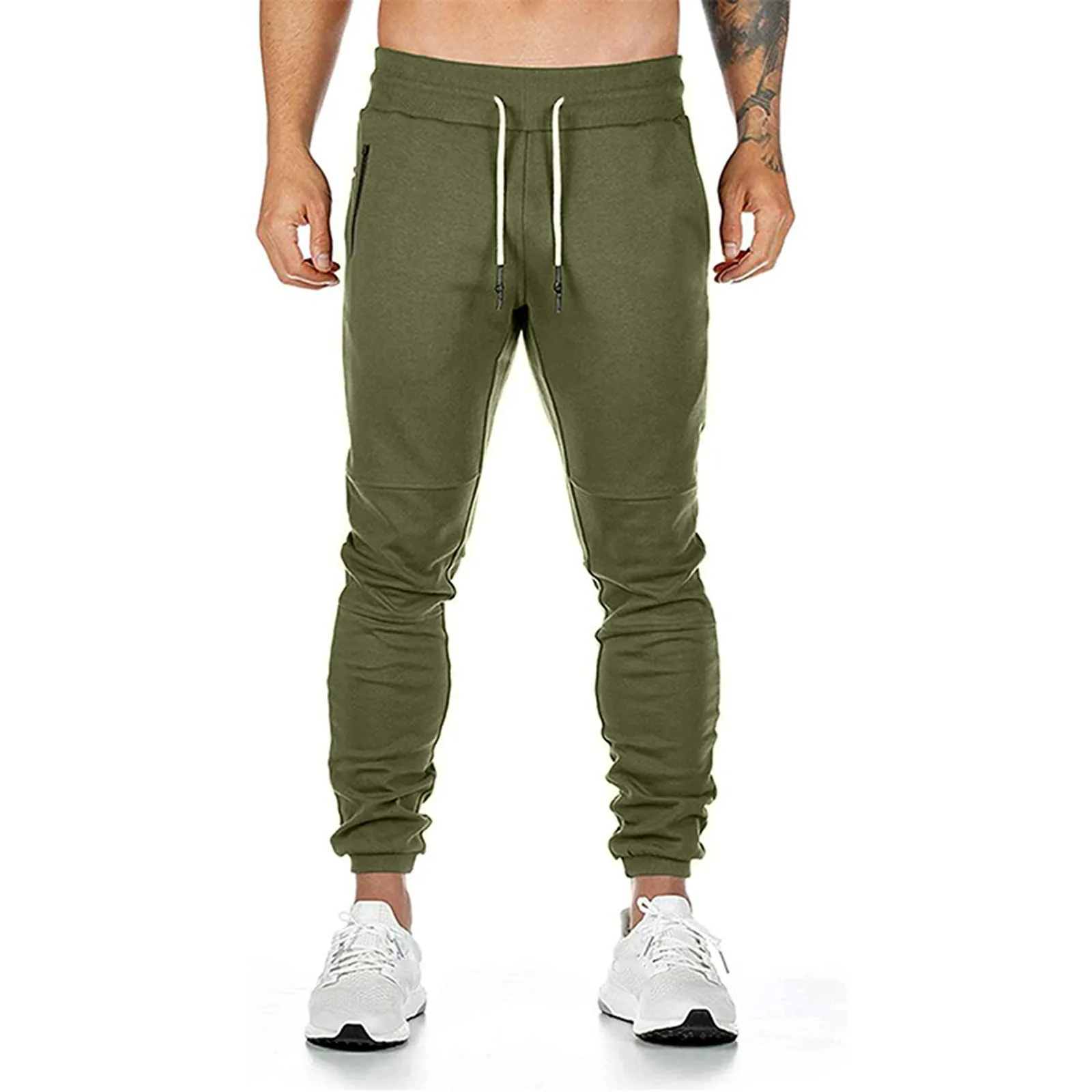 Men's Gym Pants Workout Running Athletic Joggers Slim Fit Sport Track Pants With Zipper Pockets Chinos Pants Men Stretch - Image 7