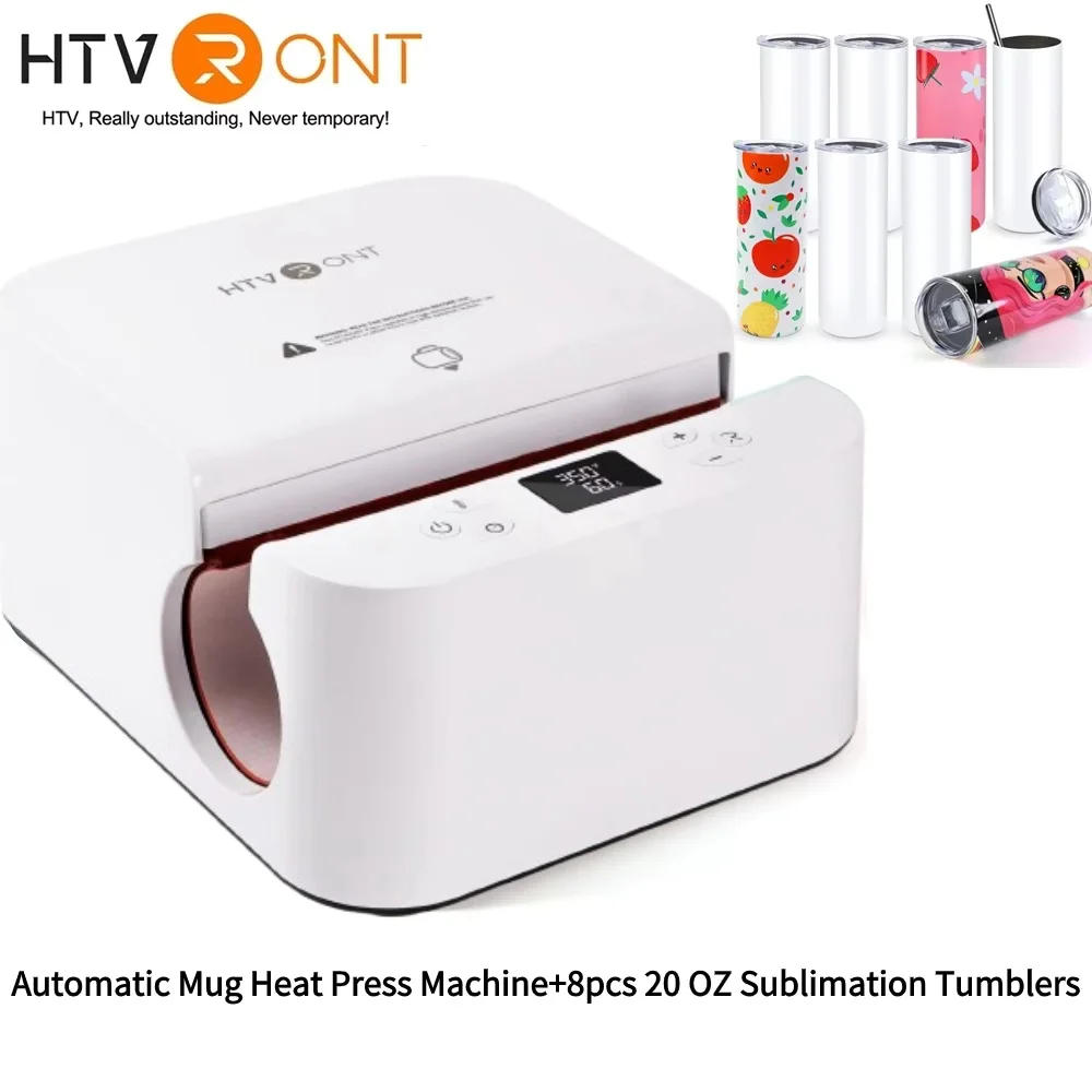 HTVRONT Automatic Mug Heat Press Machine DIY Sublimation Auto Pressure Tumbler Heat Press+11-20 OZ Sublimation Tumblers Cups - Image 13