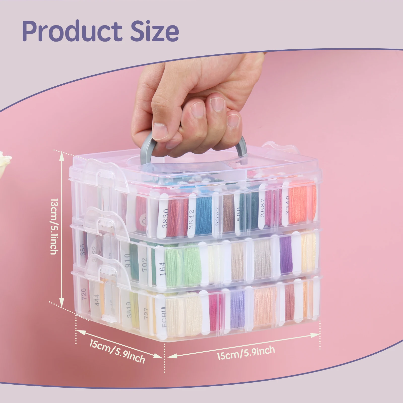 Embroidery Floss Kit Multifunctional Embroidery Thread Floss Kit 3 Layers Embroidery Cross Stitch Kit 200 Colors Friendship - Image 6