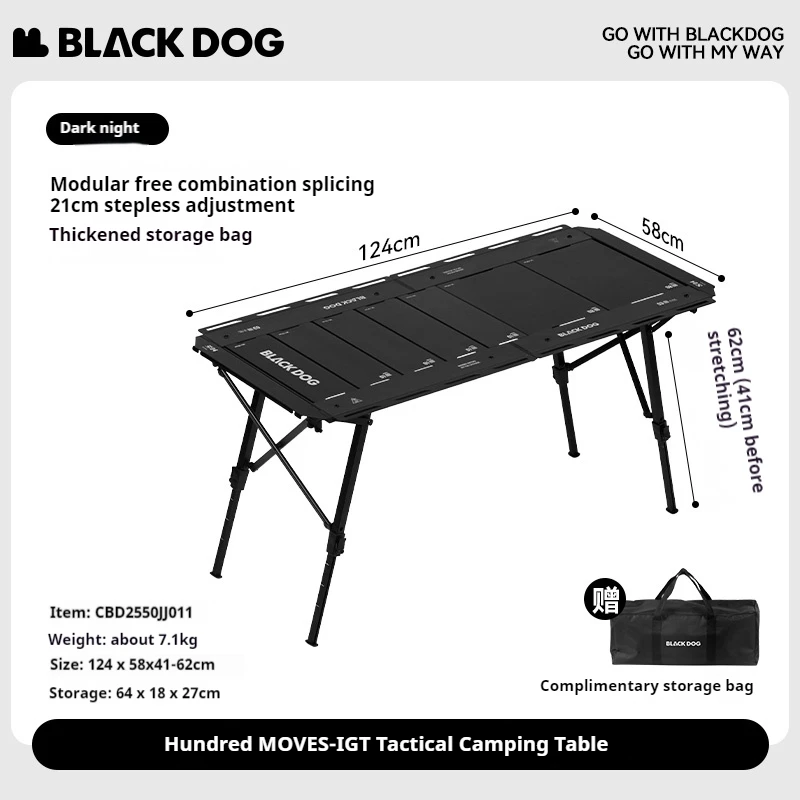 Naturehike BLACKDOG 100 Style Moves Igt Tactical Camping Table Freely Matched Quickly Installed With Load-Bearing Capacity 40KG - Image 7