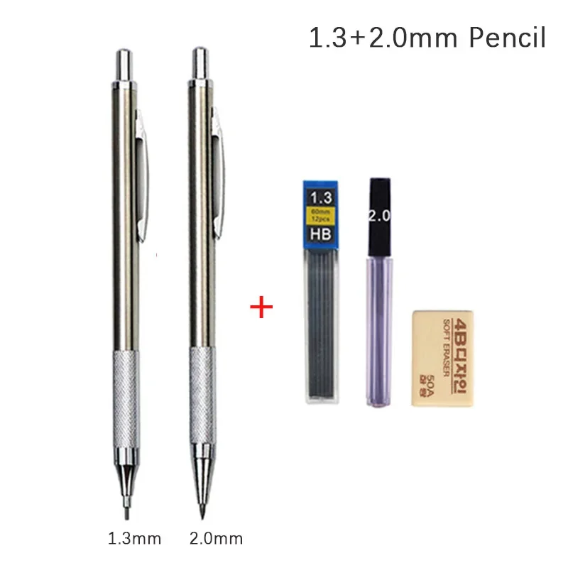 0.3 0.5 0.7 0.9 1.3 2.0mm Mechanical Pencil Set Full Metal Art Drawing Painting Automatic Pencil with Leads Office School Supply - Image 8