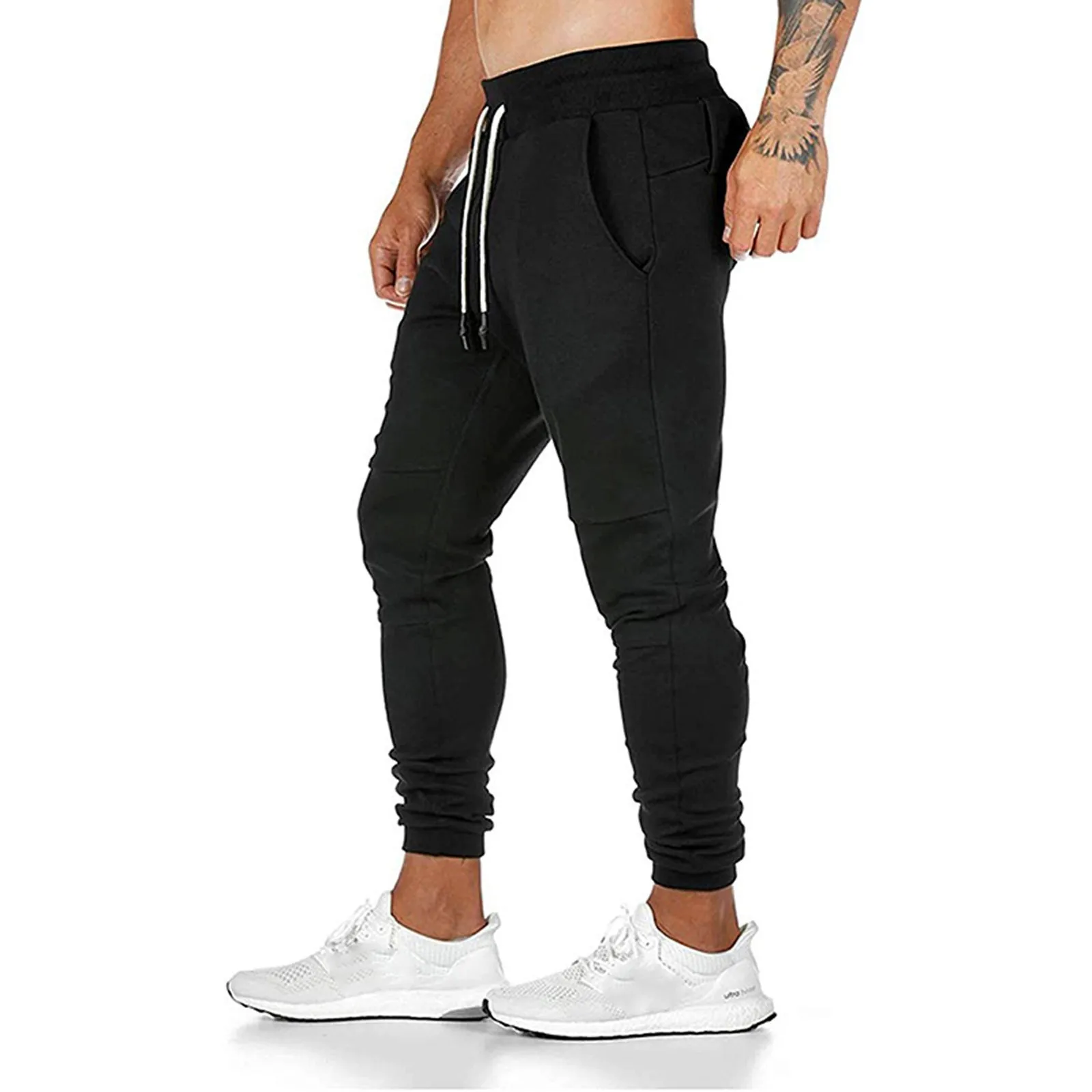 Men's Gym Pants Workout Running Athletic Joggers Slim Fit Sport Track Pants With Zipper Pockets Chinos Pants Men Stretch - Image 4