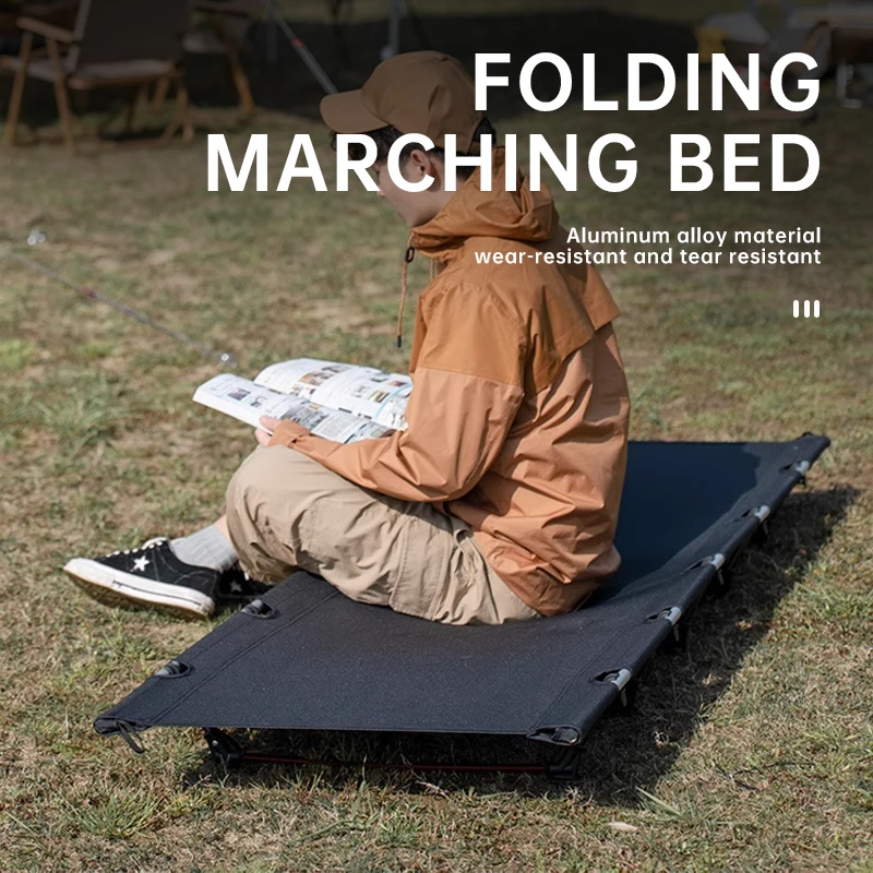 Outdoor Ultralight Camping cot, Hiking Folding Bed, Tent Foldable Bed Marching Bed, Aluminum alloy Single Cot - Image 3
