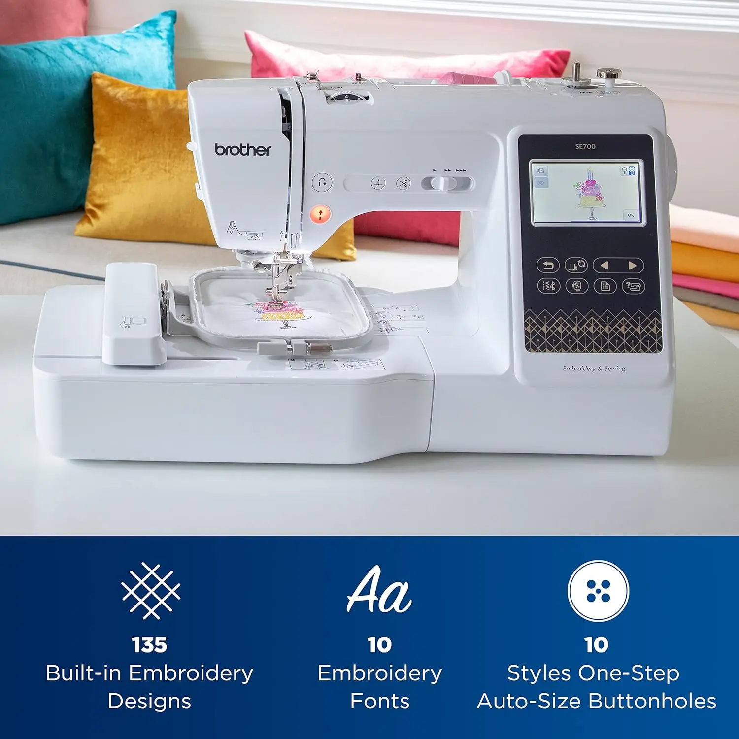 SE700 Sewing and Embroidery Machine, 135 Built-in Designs, 103 Built-in Stitches, Computerized, 4" x 4" Hoop Area 2025 USA - Image 6