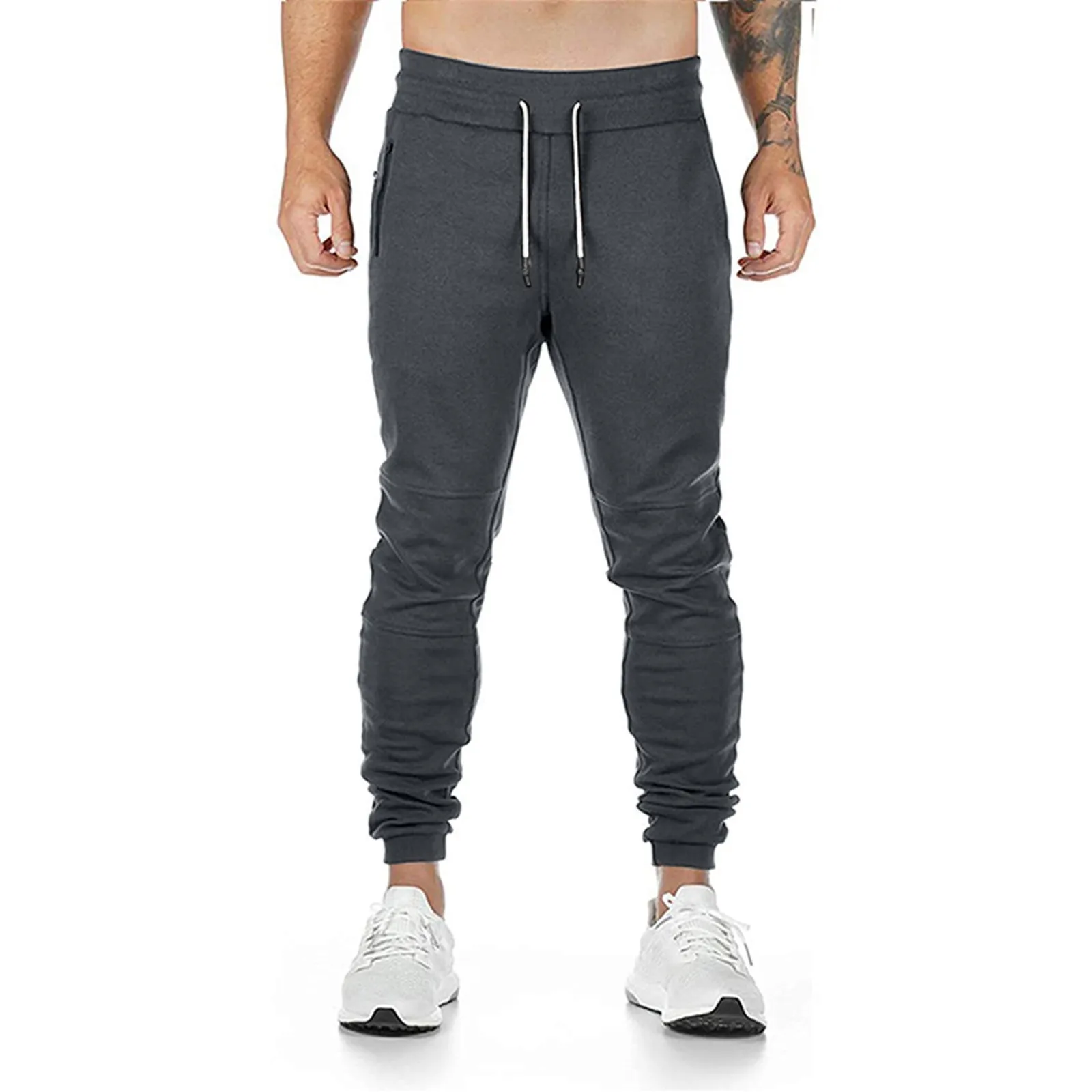 Men's Gym Pants Workout Running Athletic Joggers Slim Fit Sport Track Pants With Zipper Pockets Chinos Pants Men Stretch - Image 8