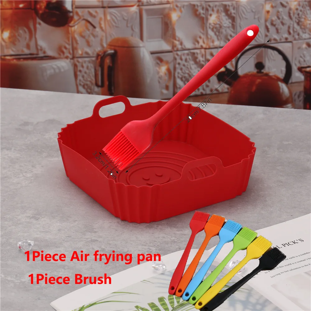 Silicone Basket Pot Tray Airfryer Liner For Air Fryer Reusable Container Accessories Pan Baking Mold Canister Shape Protector