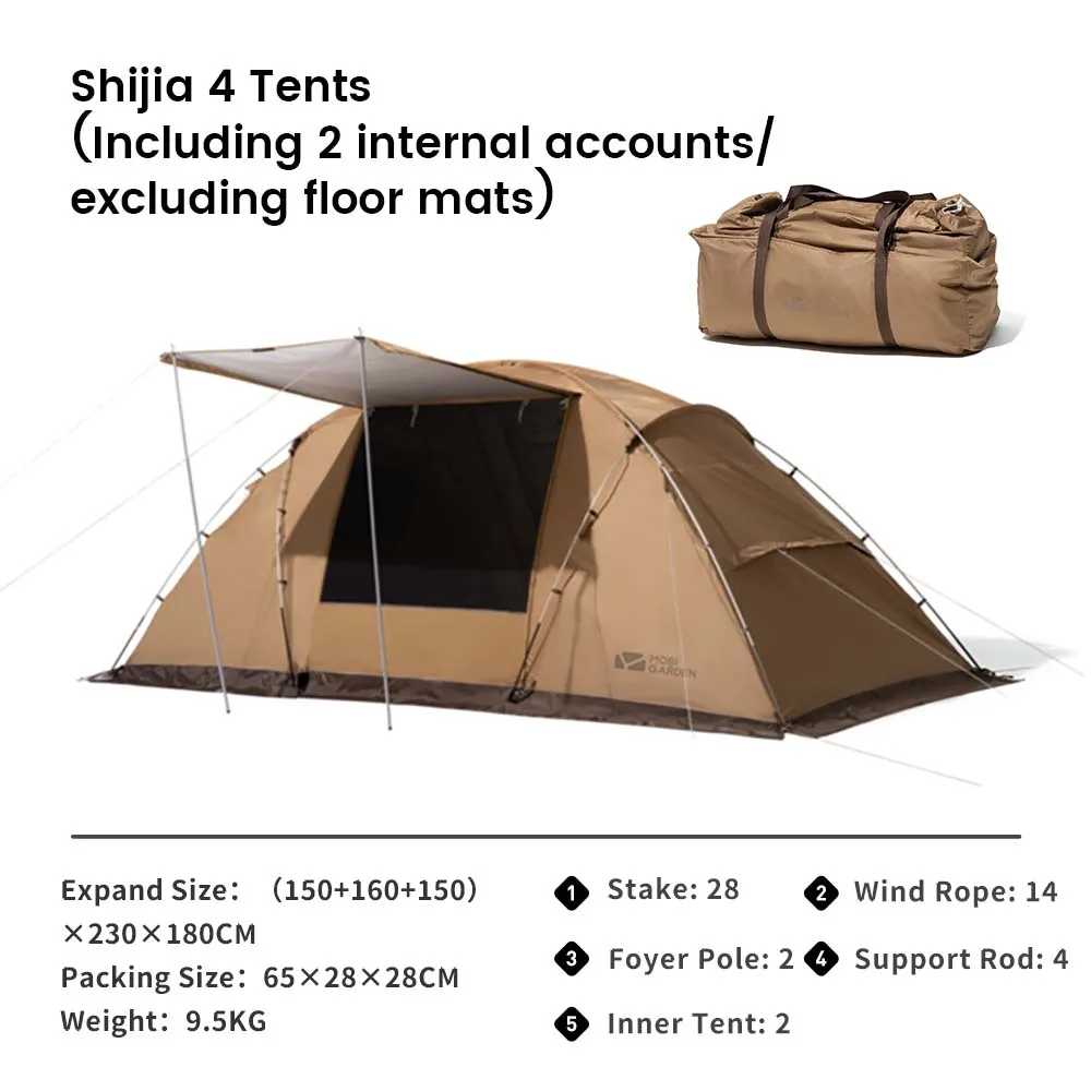 MOBI GARDEN Camping Tunnel Tent Outdoor Living Tent Windproof Rainproof Portable - Image 8