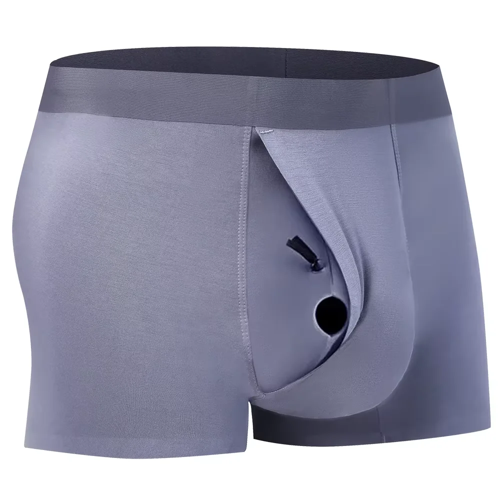 Men's Breathable Underwear Front Open Hole with Adjustable Ring Sheath Boxers Foreskin Long Therapy Enhanced Man Boxers Briefs - Image 10