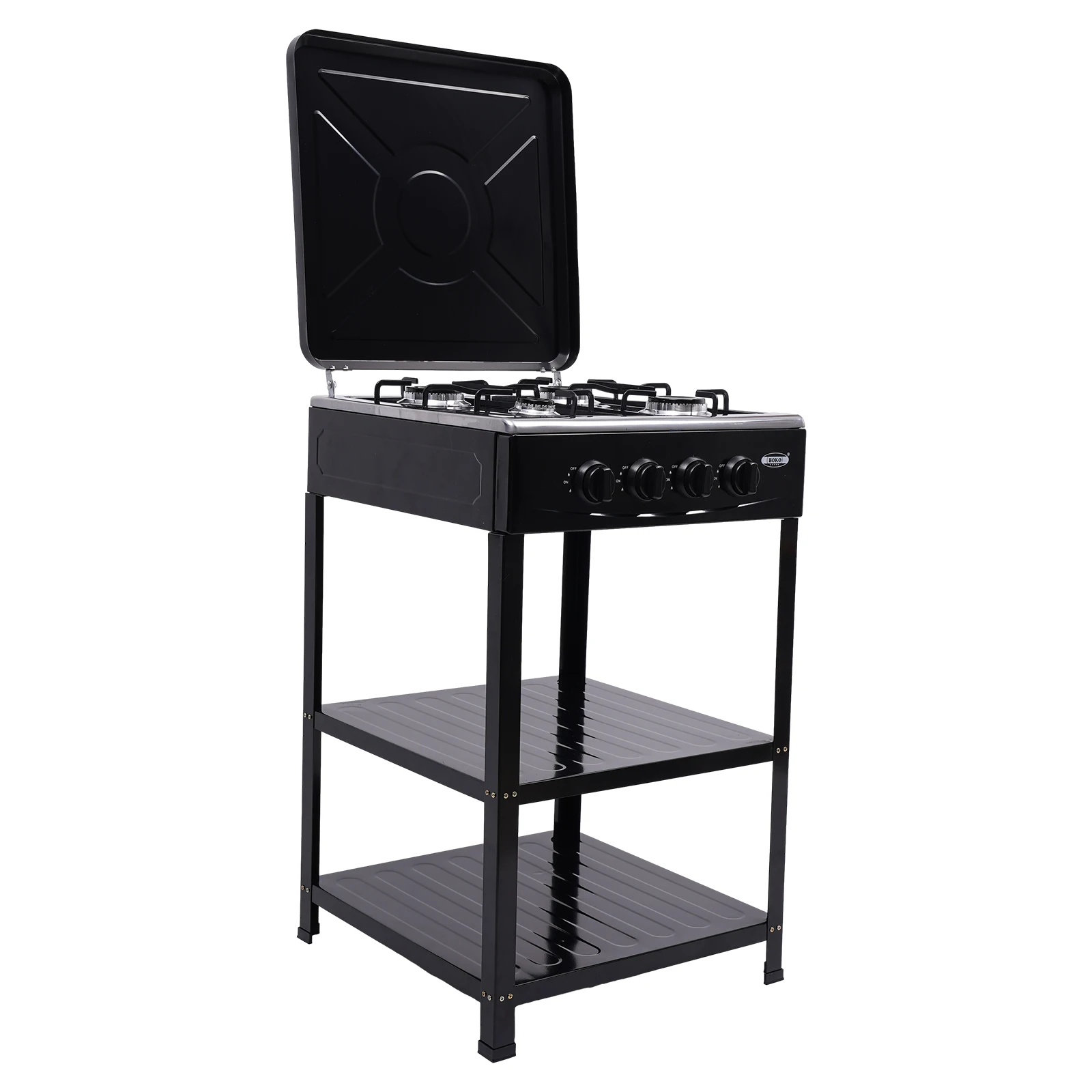 4 Burner Portable Stove Cooker BBQ Grill Windshelter Natural Gas Camping Freestanding Stove For Family Outdoor Activities - Image 4