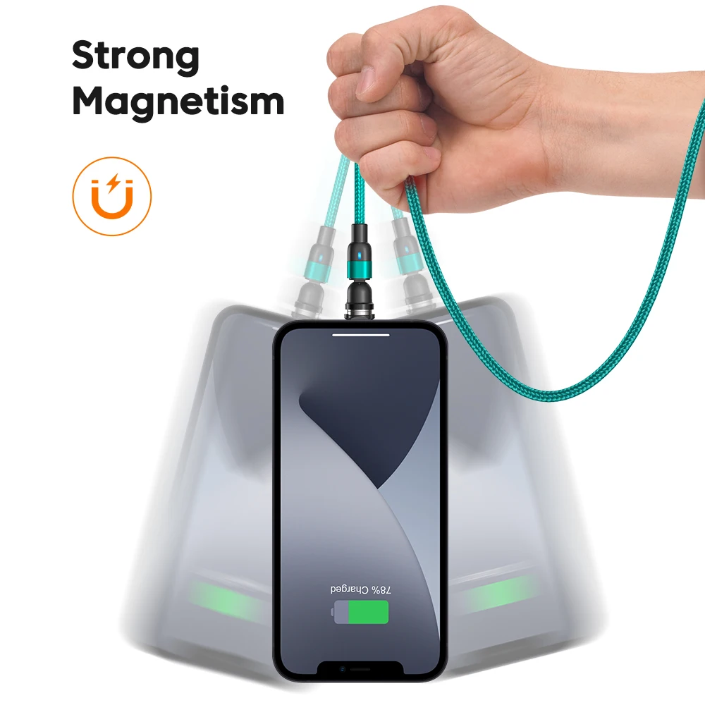AUFU Magnetic Cable 3M 540 Rotate Magnet Charger Micro USB Type C Cable Mobile Phone Wire Cord For iPhone Samsung Xiaomi Redmi - Image 3