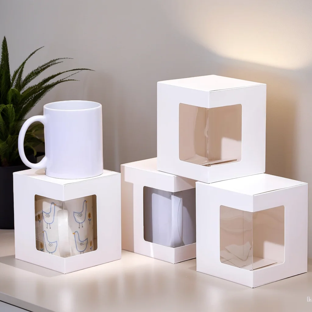 12Pack Gift Boxes for Sublimation Mugs, Coffee Mugs Boxes with Window, Packaging Box Gift for Blanks Sublimation - Image 4