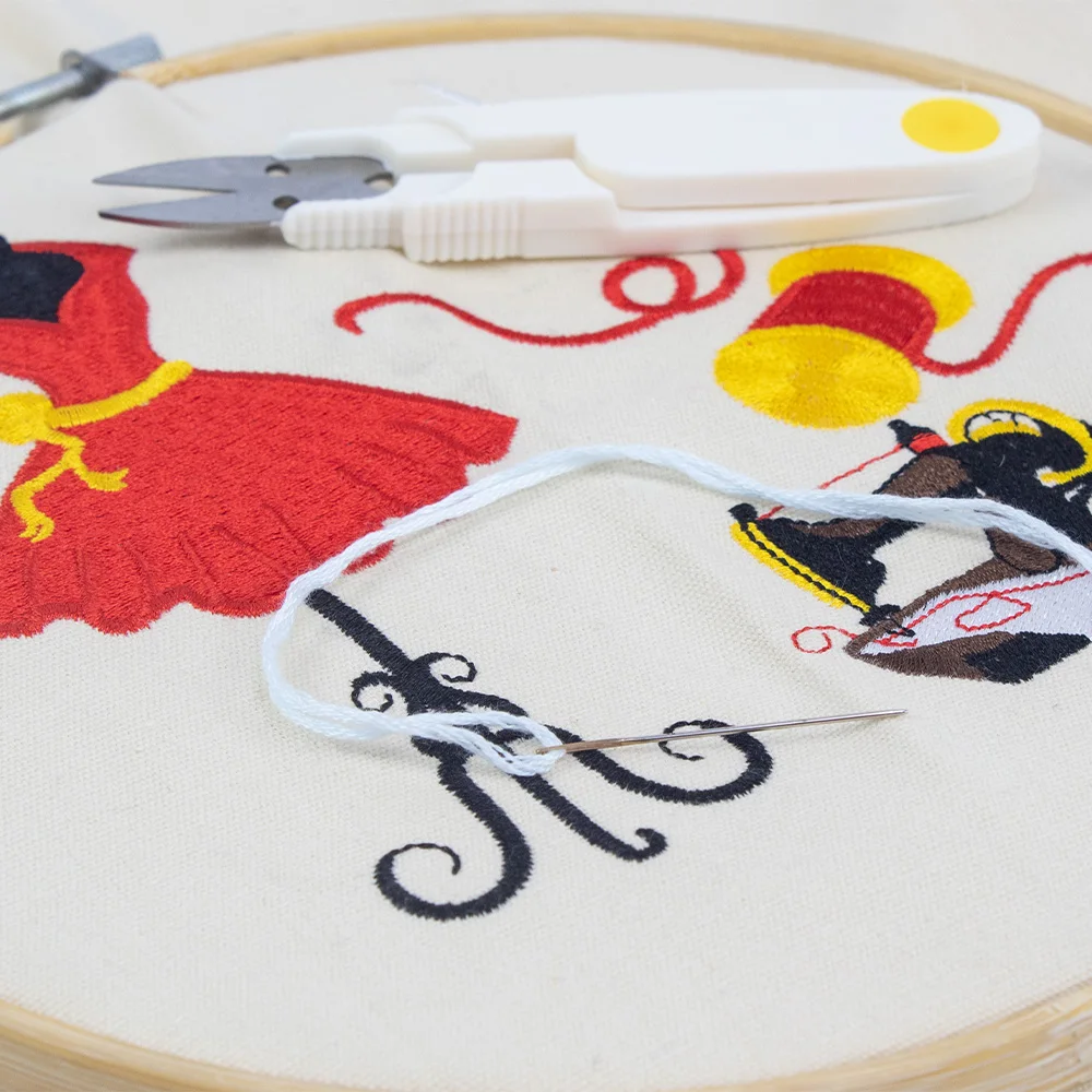 Complete Bamboo Embroidery Hoop Kit Includes Hoops Scissors Needles Threads Cloths and More Ideal for Craft Lovers and Beginners - Image 4