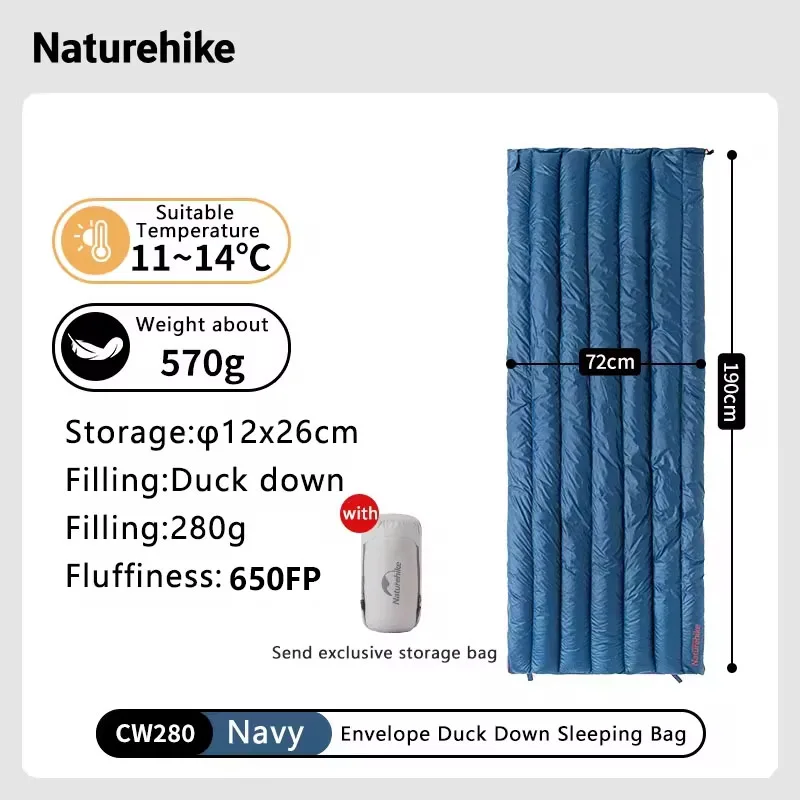 Naturehike Camping Sleeping Bag Duck Down Ultralight Waterproof Splicable Portable CW280 CWM400 Sleeping Bags for Outdoor Hiking - Image 7
