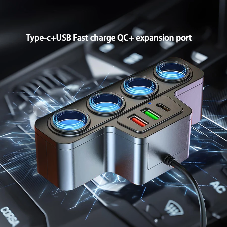 12V/24V Multi-Function Charger USB Fast Charging Can Charge Multiple Devices At The Same Time, One Tow And Four Car Chargers - Image 4