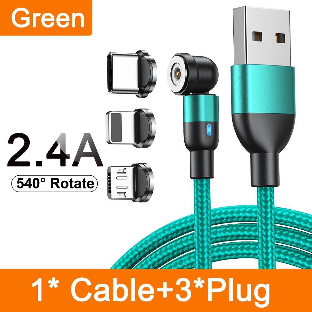 AUFU Magnetic Cable 3M 540 Rotate Magnet Charger Micro USB Type C Cable Mobile Phone Wire Cord For iPhone Samsung Xiaomi Redmi - Image 8