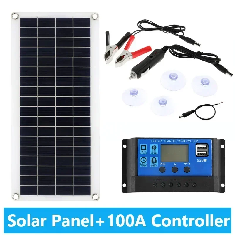20W-1000W Solar Panel 12V Solar Cell 100A Controller Solar Panel for Phone RV Car MP3 PAD Charger Outdoor Battery Supply Camping - Image 14
