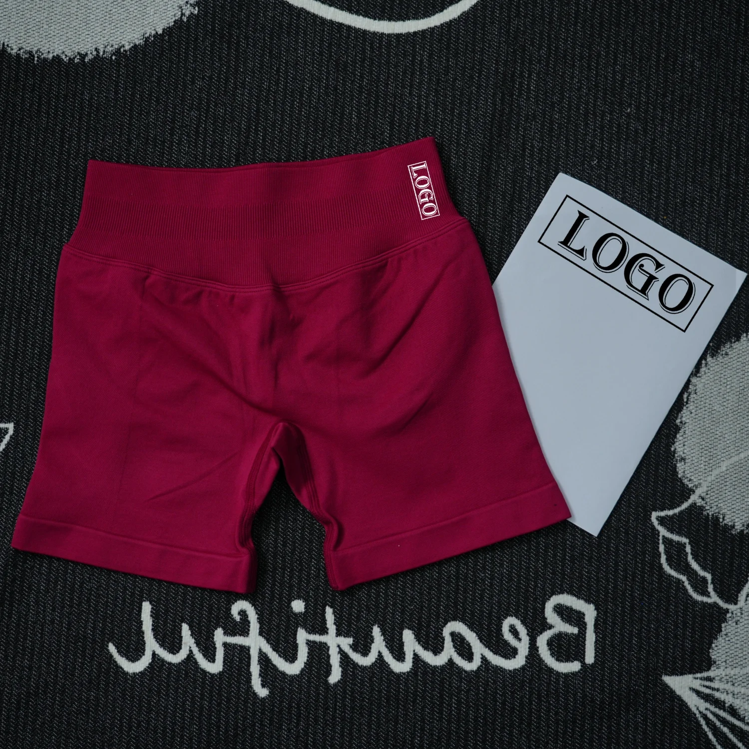 Yoga ShortsYogImpact Shorts with Logo 4.5'' Low Waist Seamless Scrunch Bum Gym Shorts Workout Biker Short Stretch Fitness Short - Image 25