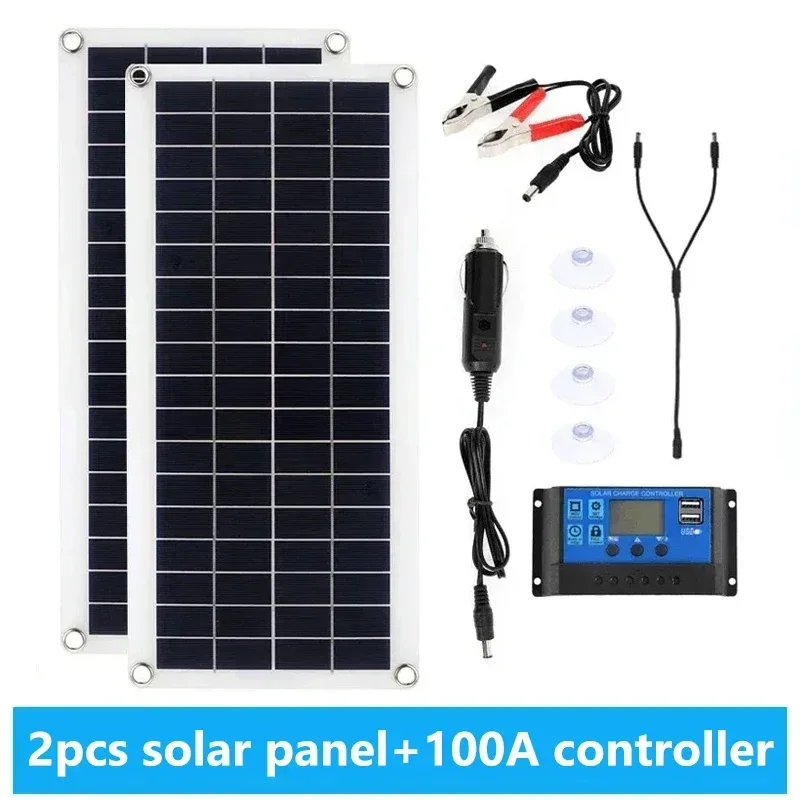 20W-1000W Solar Panel 12V Solar Cell 100A Controller Solar Panel for Phone RV Car MP3 PAD Charger Outdoor Battery Supply Camping - Image 10